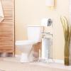 Simple Houseware Bathroom Toilet Tissue Roll Holder Stand with Cell Phone Shelf, Bronze(White)