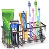Simple Houseware Stainless Steel 6 Slots Toothbrush Holder Adhesive Wall Organizer, Chrome(Bronze)