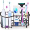 Simple Houseware Stainless Steel 6 Slots Toothbrush Holder Adhesive Wall Organizer, Chrome(Bronze)