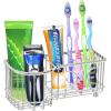 Simple Houseware Stainless Steel 6 Slots Toothbrush Holder Adhesive Wall Organizer, Chrome(Chrome)