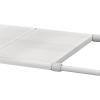 Simple Houseware Under Sink 2 Tier Expandable Heavy Duty Metal Shelf Organizer Rack, Silver (Expand from 15 to 25 inches)(White)