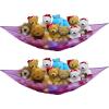 Simple Houseware 2 Pack Stuffed Animal Toy Hammock Net, Corner Wall Storage for Kids Room, White(Purple)