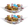 Simple Houseware 2 Pack Stuffed Animal Toy Hammock Net, Corner Wall Storage for Kids Room, White(White)