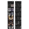 Simple Houseware 24 Pockets – 2PK 12 Large Pockets Over Door Hanging Shoe Organizer, Grey(Black)