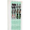 Simple Houseware 24 Pockets Large Clear Pockets Over The Door Hanging Shoe Organizer, Gray (56″ x 22.5″)(Turquoise)