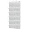 Simple Houseware 24 Pockets Large Clear Pockets Over The Door Hanging Shoe Organizer, Gray (56″ x 22.5″)(White)