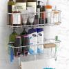 Simple Houseware Bathroom Adhesive Wall Mount Standard Shower Caddy w/Hooks, Chrome, 2 Pack(Large)