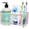 Simple Houseware Stainless Steel 6 Slots Toothbrush Holder Adhesive Wall Organizer, Chrome(Chrome)