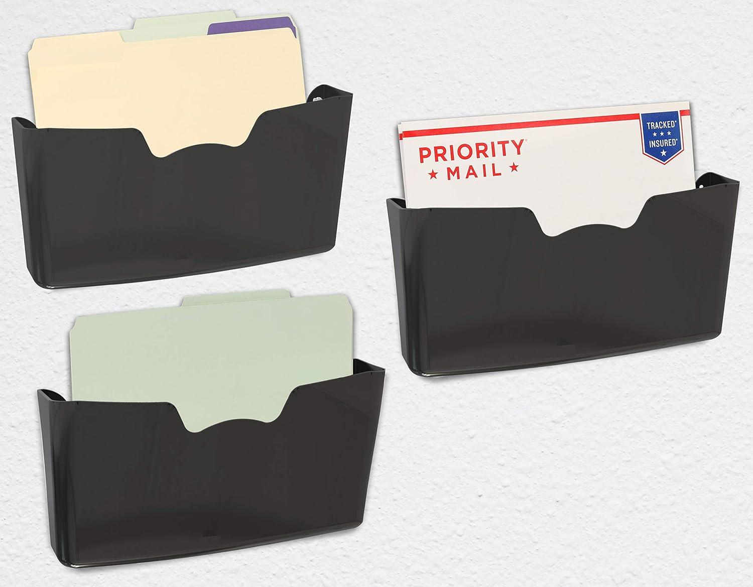 imageSimple Houseware Single Pocket Wall Mount for Hanging File Holderr 5 Packs Assorted ColorsBlack