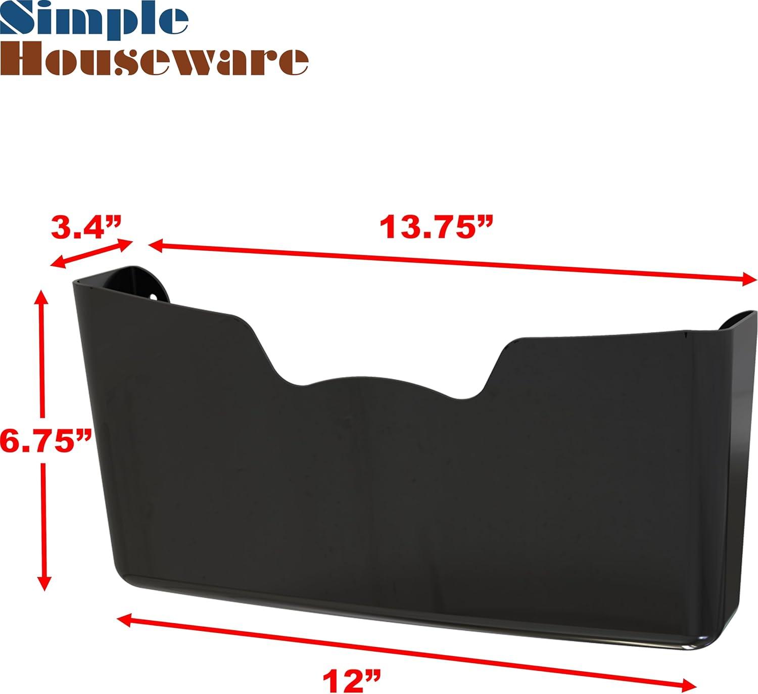 imageSimple Houseware Single Pocket Wall Mount for Hanging File Holderr 5 Packs Assorted ColorsBlack
