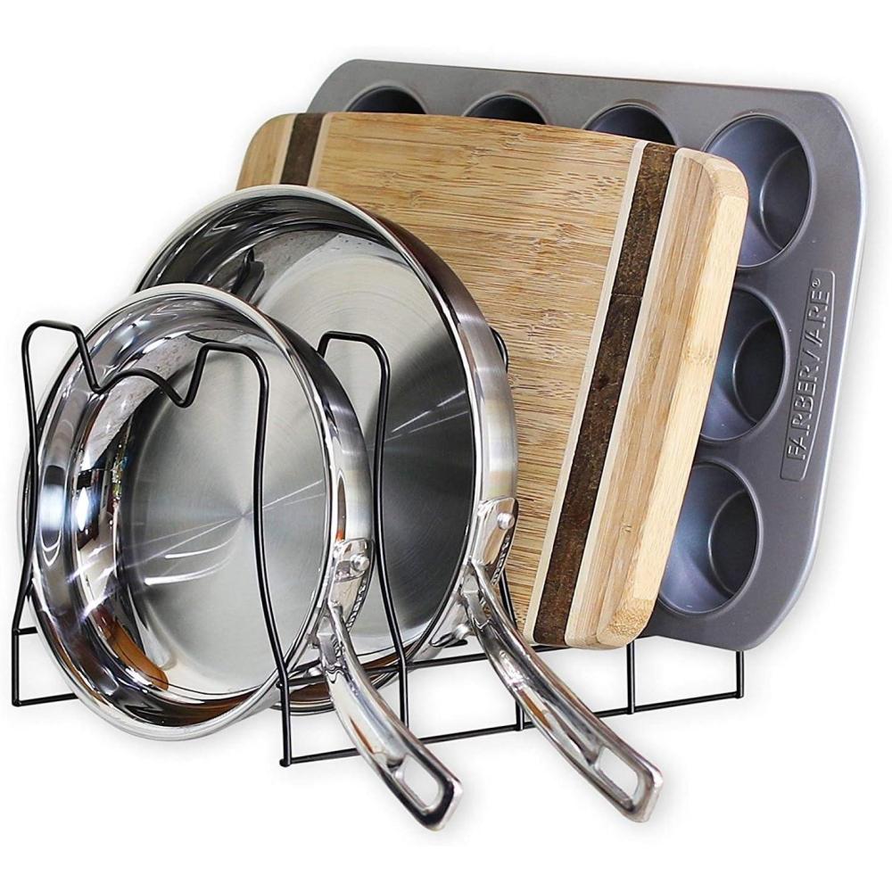 imageSIMPLE HOUSEWARE Kitchen Pot Lid Rack Holder Organizer BronzeBronze