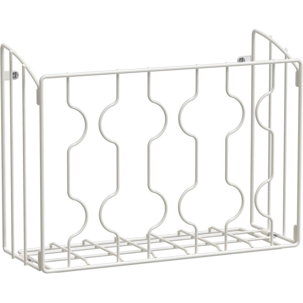 imageSIMPLE HOUSEWARE Wall Door Mount Kitchen Wrap Organizer Rack WhiteWhite