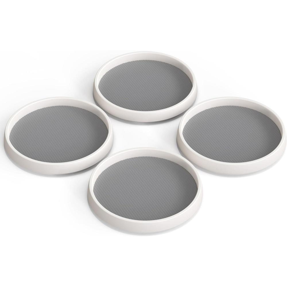 imageSimple Houseware 10Inch Lazy Susan Spice Organizer Rotating Tray 4PackWhite