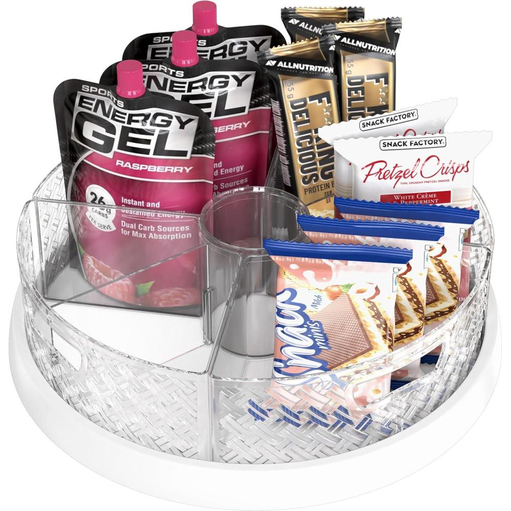 imageSimple Houseware 12Inch Lazy Susan Turntable with Removable Bins and Dividers
