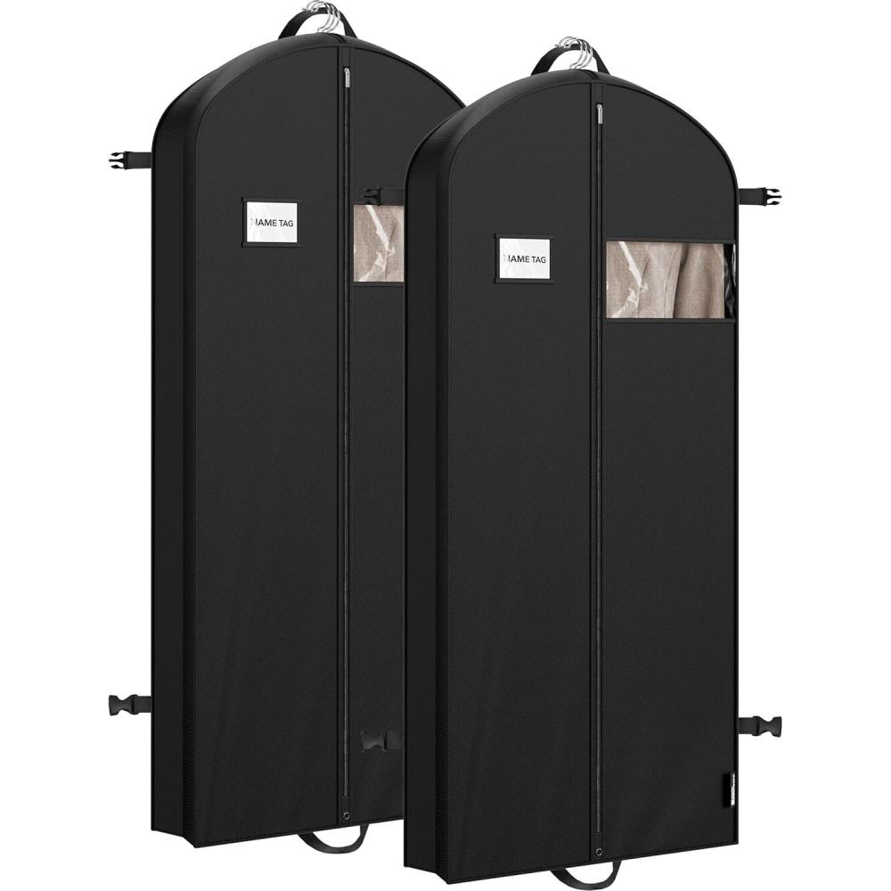 imageSimple Houseware 2 Pack 60 Travel Garment Bag for Suits Dresses Coats Tuxedos Heavy Duty 300D Polyester60Inch Long  2Pack