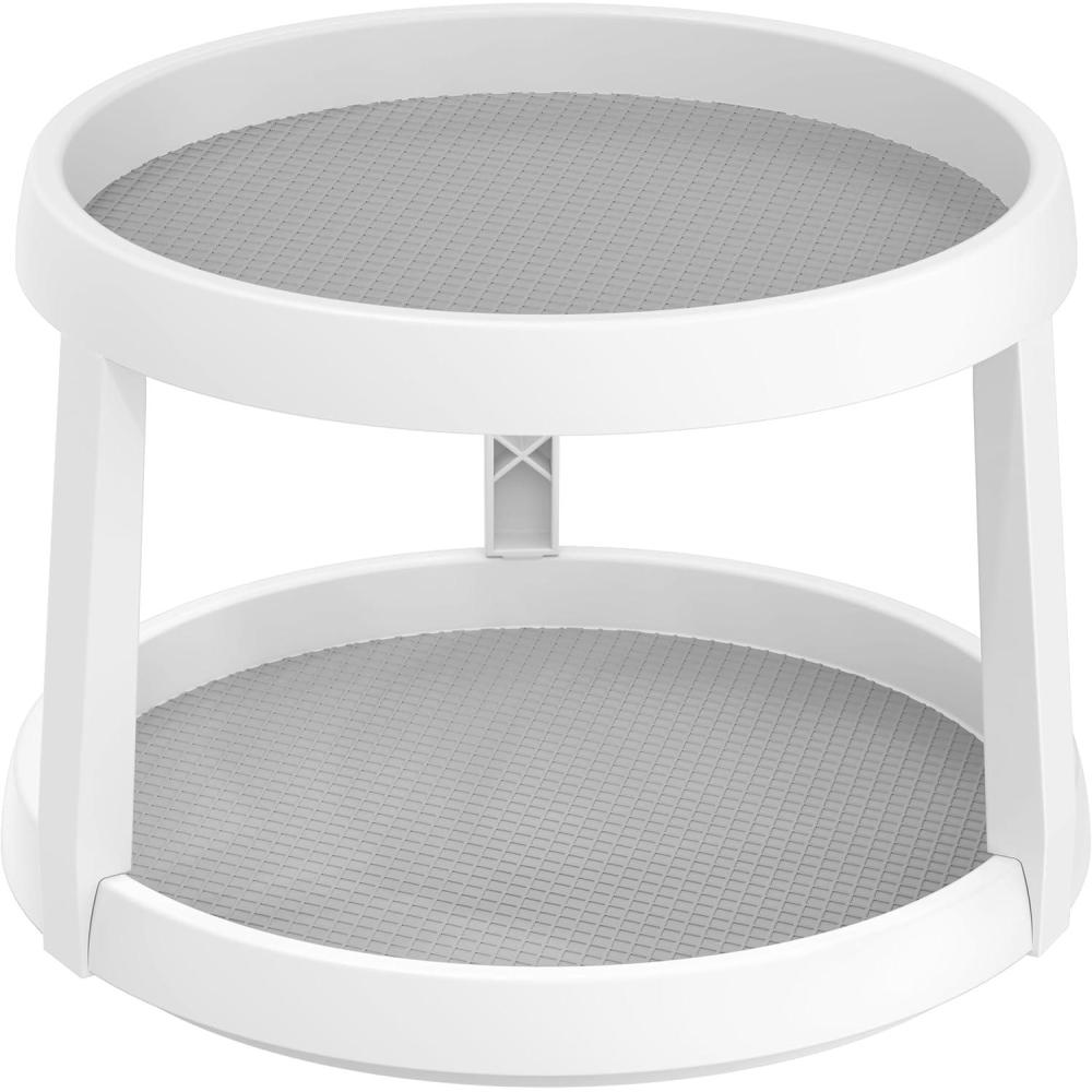 imageSimple Houseware 2Tier Lazy Susan Spice Organizer 10Inch Diameter WhiteGrayWhite