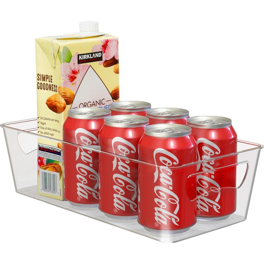 imageSimple Houseware 4 Pcs Pantry Clear Bin Storage Organizer 14quot x 7quot x 375quot1 Pack  12 x 6 x 34