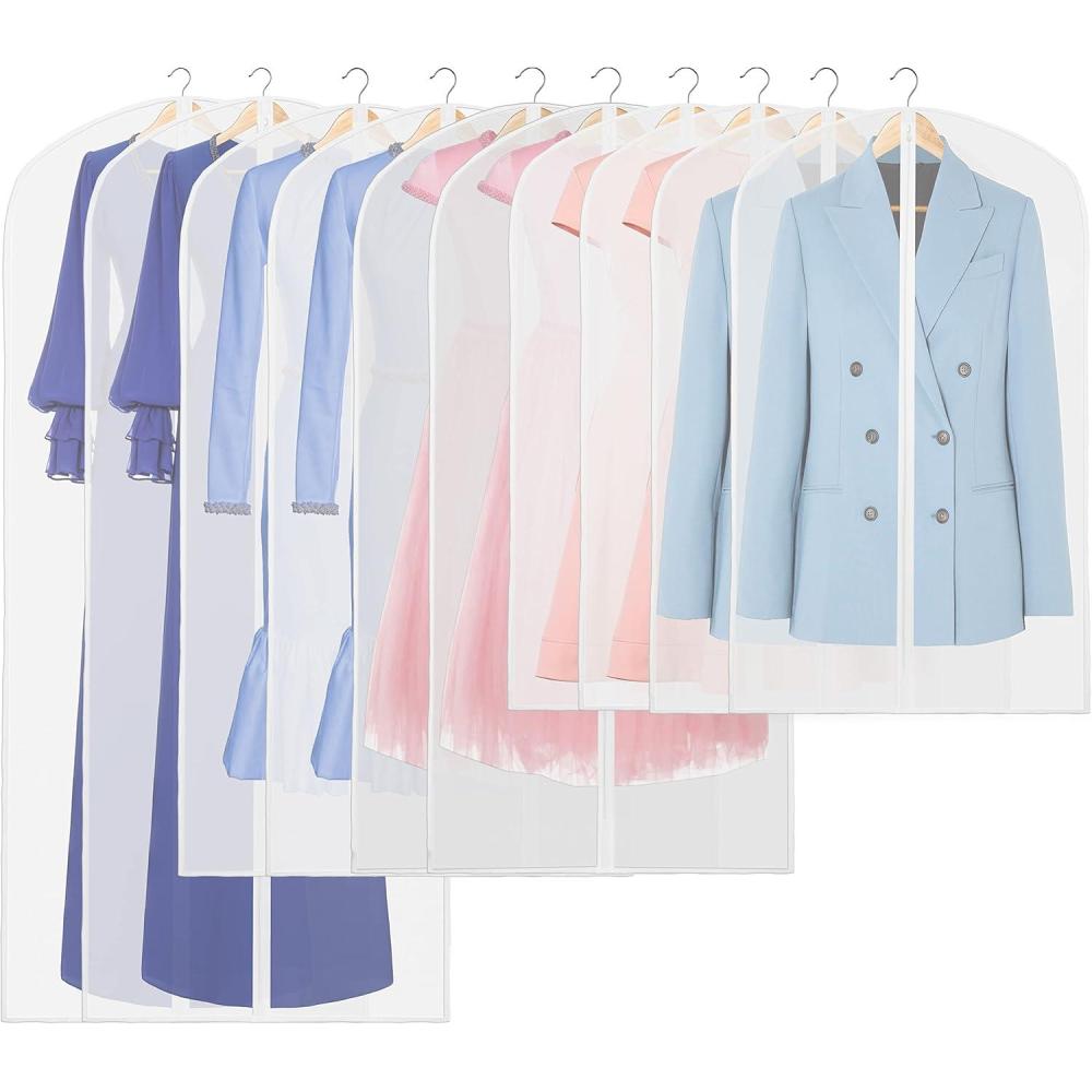 imageSimple Houseware 65inch Clear Garment Bags with Zipper for Gowns Suits Dresses Costumes Uniforms 2 Pack10 Pack  40  50  60