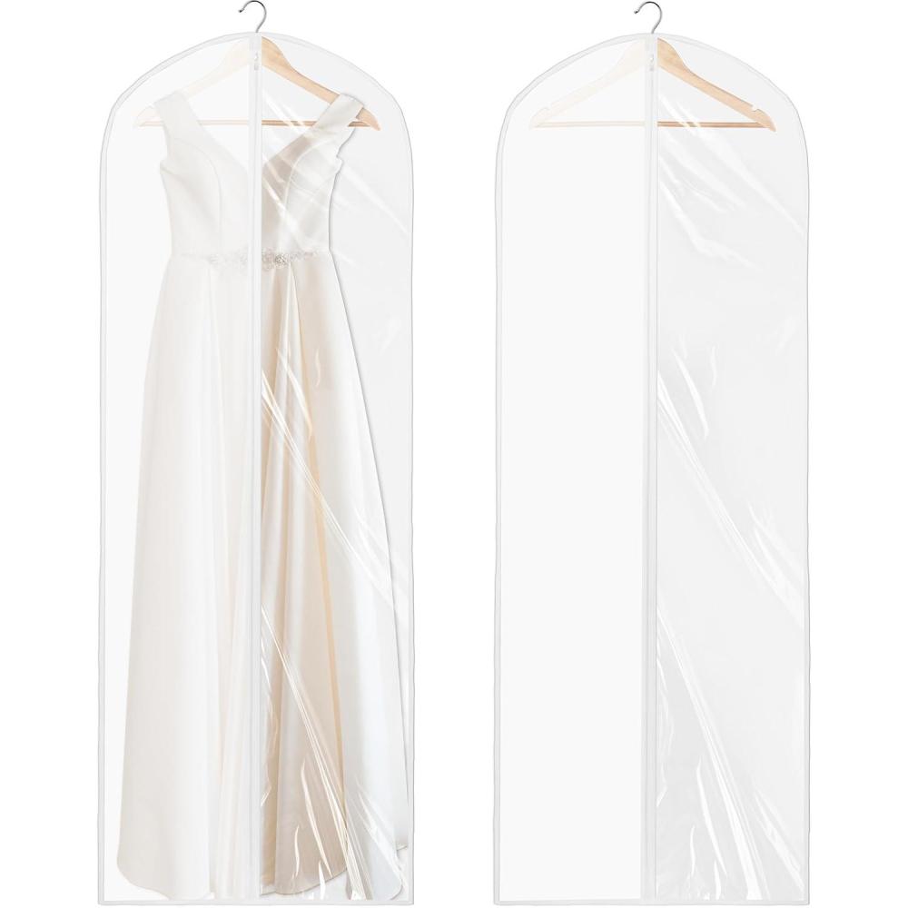 imageSimple Houseware 65inch Clear Garment Bags with Zipper for Gowns Suits Dresses Costumes Uniforms 2 Pack2 Pack  65
