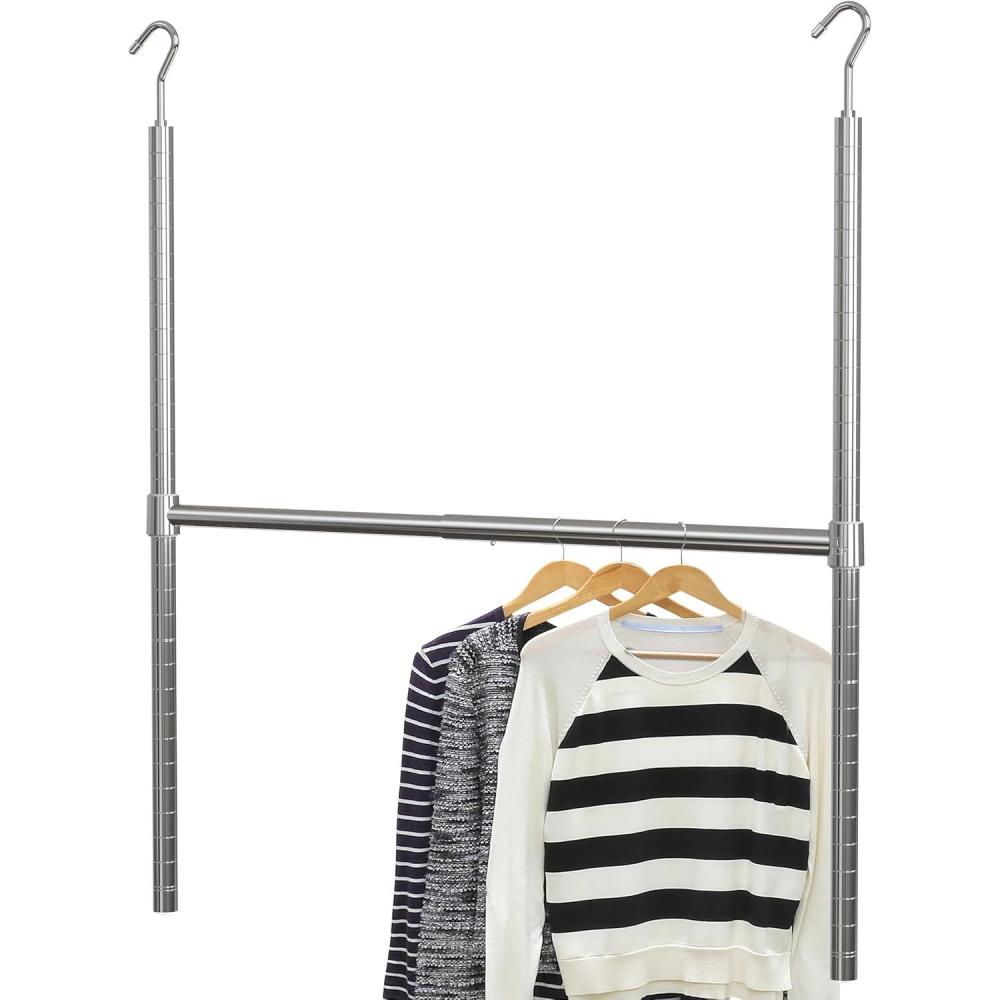 imageSimple Houseware Adjustable Closet Hanging Rod ChromeChrome