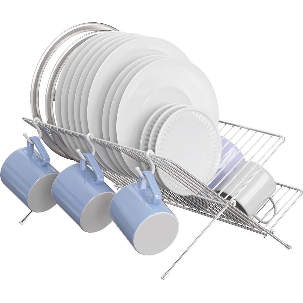 imageSimple Houseware Collapsible Dish Drying Rack Chrome