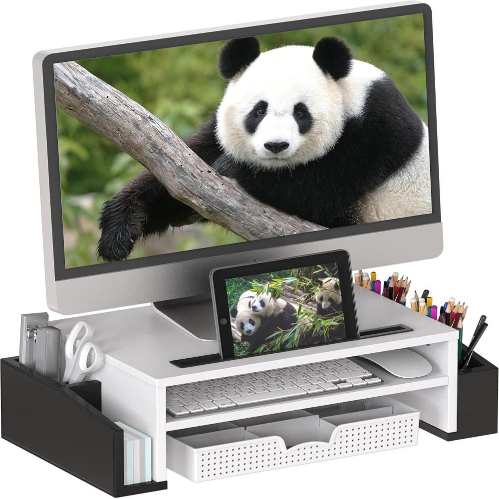 imageSimple Houseware Desk Monitor Stand Riser with Adjustable Organizer tray BlackPanda