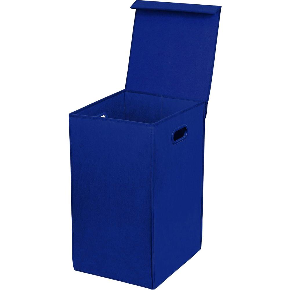 imageSimple Houseware Foldable Laundry Hamper Basket with Lid BlackDark Blue