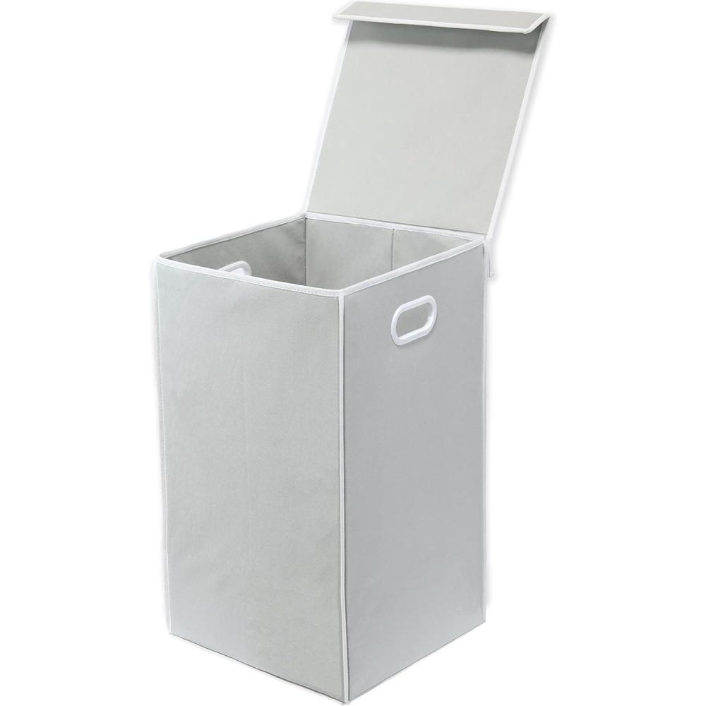 imageSimple Houseware Foldable Laundry Hamper Basket with Lid BlackGrey