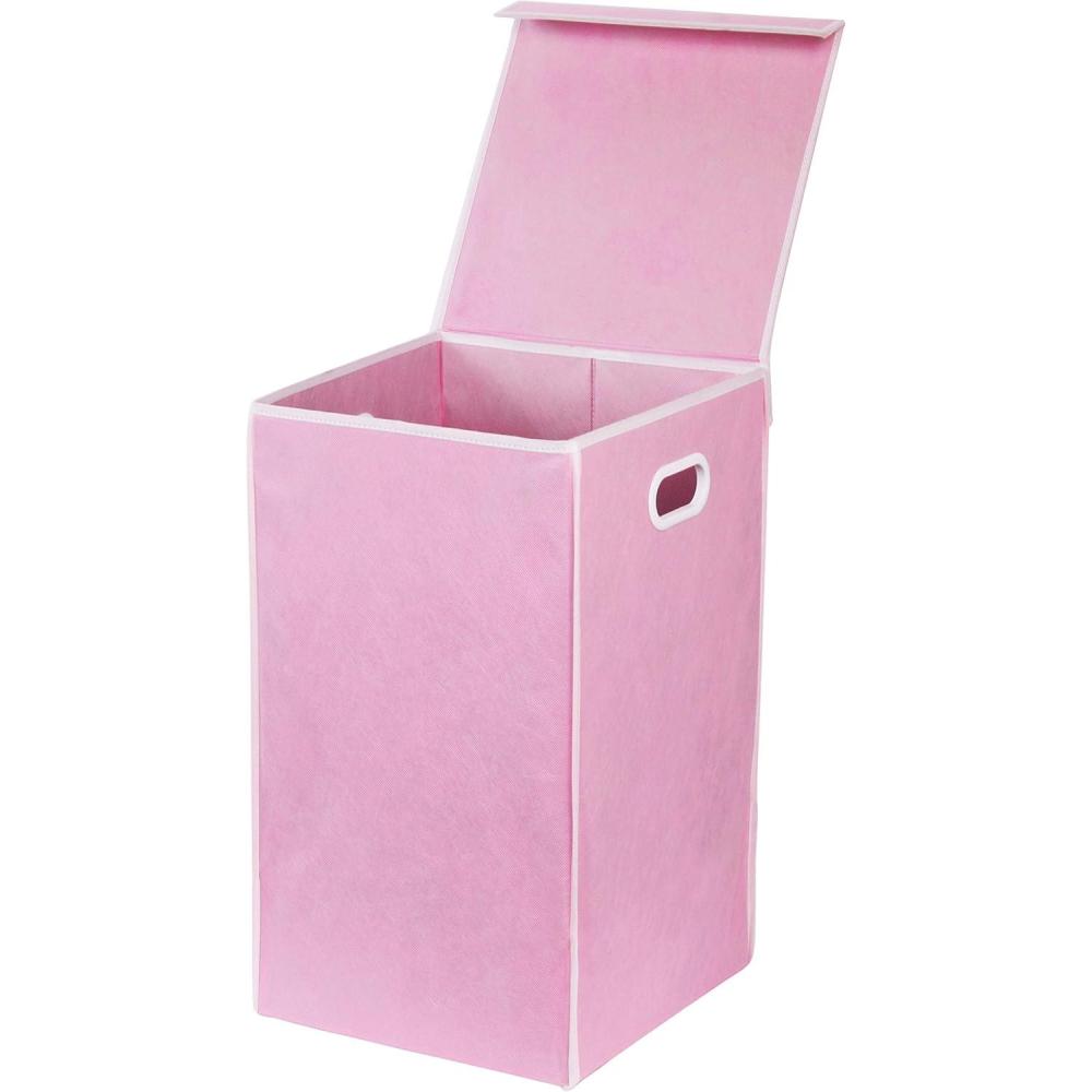 imageSimple Houseware Foldable Laundry Hamper Basket with Lid BlackPink