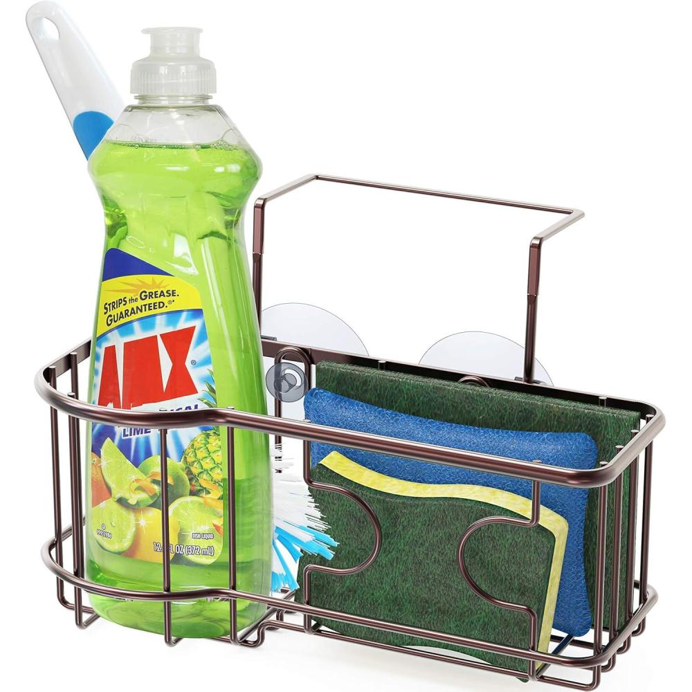 imageSimple Houseware Kitchen Sink Caddy Organizer for Brush Sponge Holder ChromeBronze