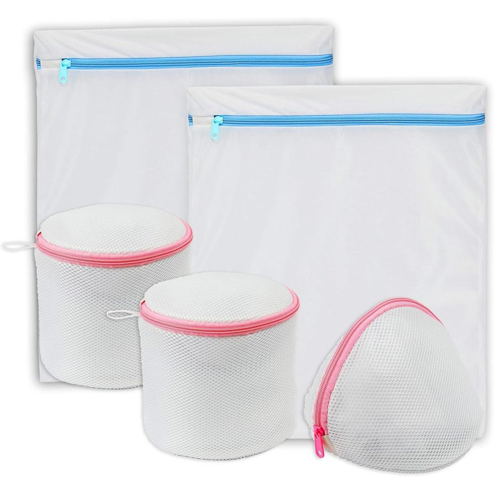 imageSimple Houseware Laundry Bra Lingerie Mesh Wash Bag 2 Large ampamp 3 Medium2 L  3 Bra Bags