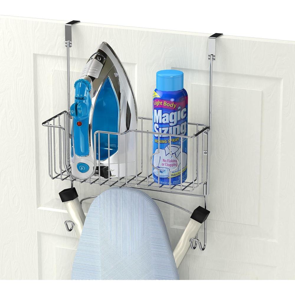 imageSimple Houseware OverTheDoorWallMount Ironing Board Holder ChromeChrome