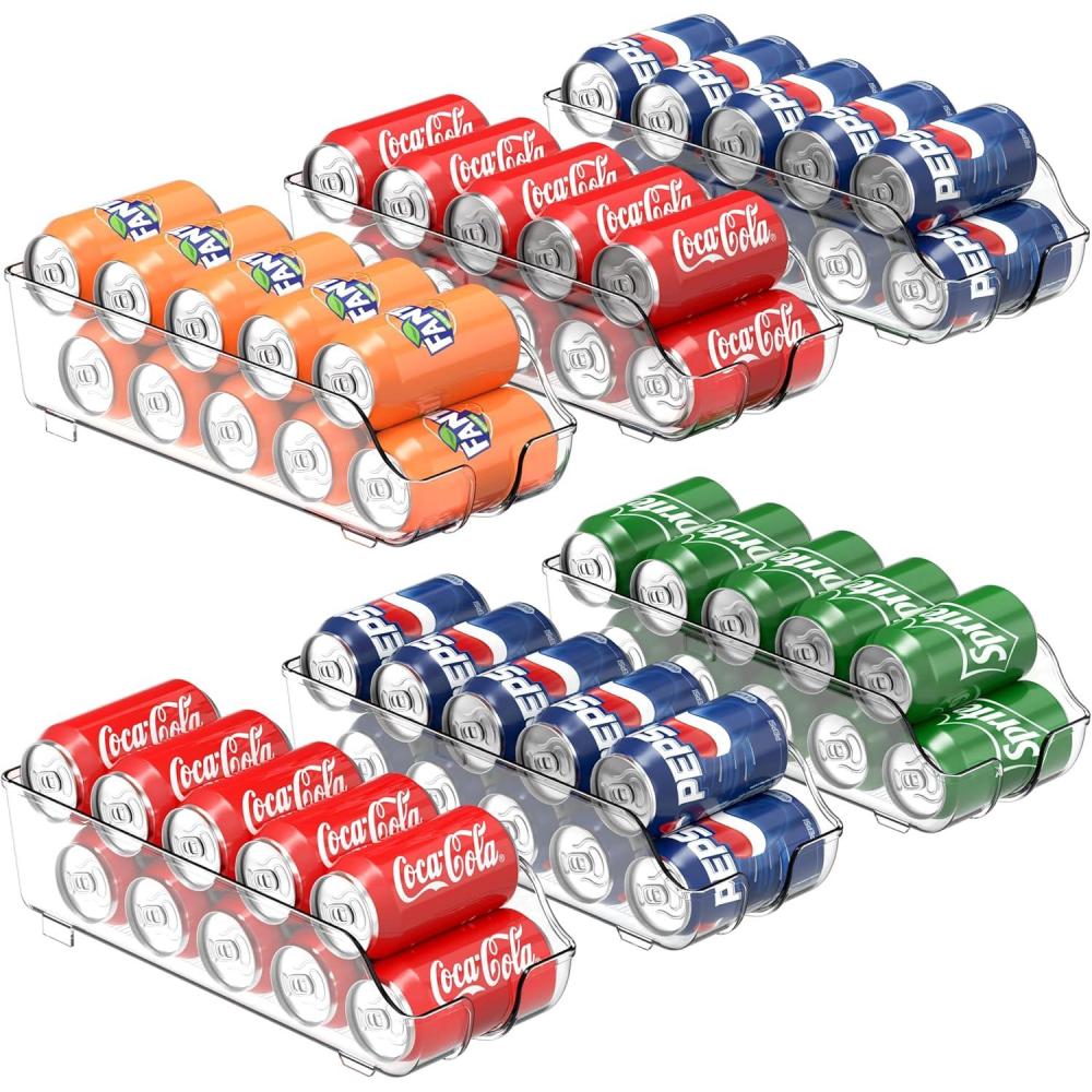 imageSimple Houseware Soda Can Organizer and Dispenser for Refrigerator  Pantry Clear Set of 26 Pack