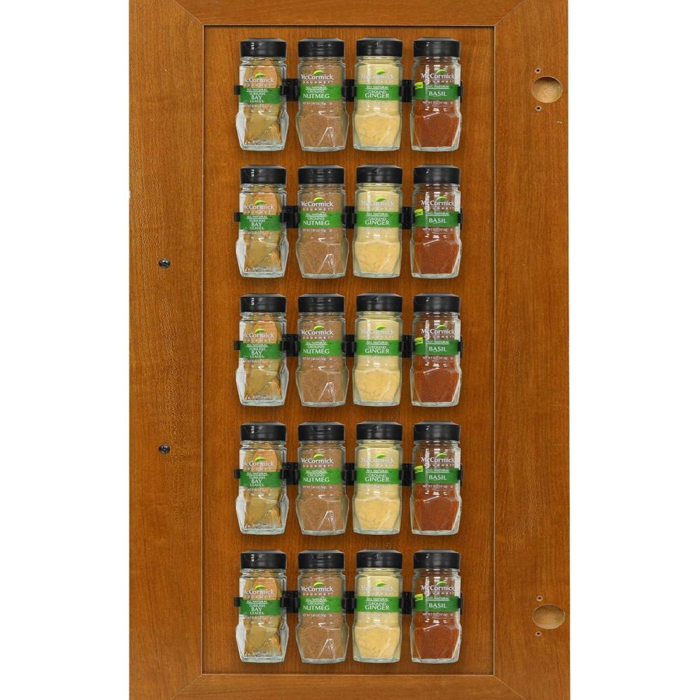 imageSimple Houseware Spice Gripper Clips Strips Cabinet Holder  4 Strips Holds 20 Jars WhiteBlack