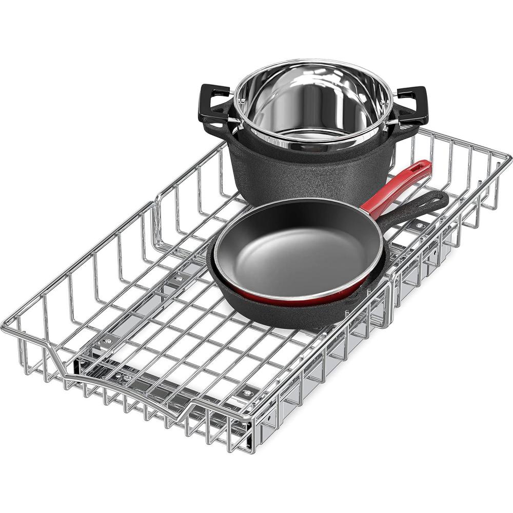 imageSimple Houseware Under Cabinet Pull Out Sliding Shelf Drawer Organizer 21quot D x 17quot W21 D x 11 W