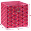 SIMPLE HOUSEWARE 11-Inch Collapsible Fabric Cube Storage Bin with Handles, Printed Design, 6 Pack, Blue(Pink)