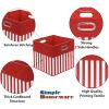 SIMPLE HOUSEWARE 11-Inch Collapsible Fabric Cube Storage Bin with Handles, Printed Design, 6 Pack, Blue(Red)