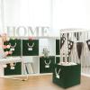 SIMPLE HOUSEWARE 11-Inch Cube Storage Bin With Braided Handles, 4 Pack, Green(Green)