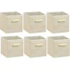 SIMPLE HOUSEWARE 11-Inch Foldable Cube Storage Organizer Bin, Geometric Grey, 6 Pack(Beige)