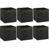 SIMPLE HOUSEWARE 11-Inch Foldable Cube Storage Organizer Bin, Geometric Grey, 6 Pack(Black)