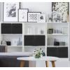 SIMPLE HOUSEWARE 11-Inch Foldable Cube Storage Organizer Bin, Geometric Grey, 6 Pack(Black)