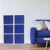 SIMPLE HOUSEWARE 11-Inch Foldable Cube Storage Organizer Bin, Geometric Grey, 6 Pack(Dark Blue)