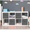 SIMPLE HOUSEWARE 11-Inch Foldable Cube Storage Organizer Bin, Geometric Grey, 6 Pack(Dark Grey)
