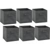 SIMPLE HOUSEWARE 11-Inch Foldable Cube Storage Organizer Bin, Geometric Grey, 6 Pack(Dark Grey)