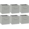 SIMPLE HOUSEWARE 11-Inch Foldable Cube Storage Organizer Bin, Geometric Grey, 6 Pack(Gray)