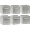 SIMPLE HOUSEWARE 11-Inch Foldable Cube Storage Organizer Bin, Geometric Grey, 6 Pack(Grey – Geometric)