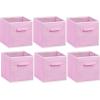 SIMPLE HOUSEWARE 11-Inch Foldable Cube Storage Organizer Bin, Geometric Grey, 6 Pack(Pink)