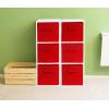 SIMPLE HOUSEWARE 11-Inch Foldable Cube Storage Organizer Bin, Geometric Grey, 6 Pack(Red)