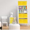 SIMPLE HOUSEWARE 11-Inch Foldable Cube Storage Organizer Bin, Geometric Grey, 6 Pack(Yellow)