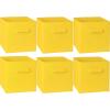 SIMPLE HOUSEWARE 11-Inch Foldable Cube Storage Organizer Bin, Geometric Grey, 6 Pack(Yellow)